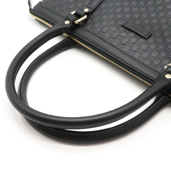 Gucci Micro Guccisima Tote Bag Shoulder Bag Leather Black Gold - Picture 3 of 9